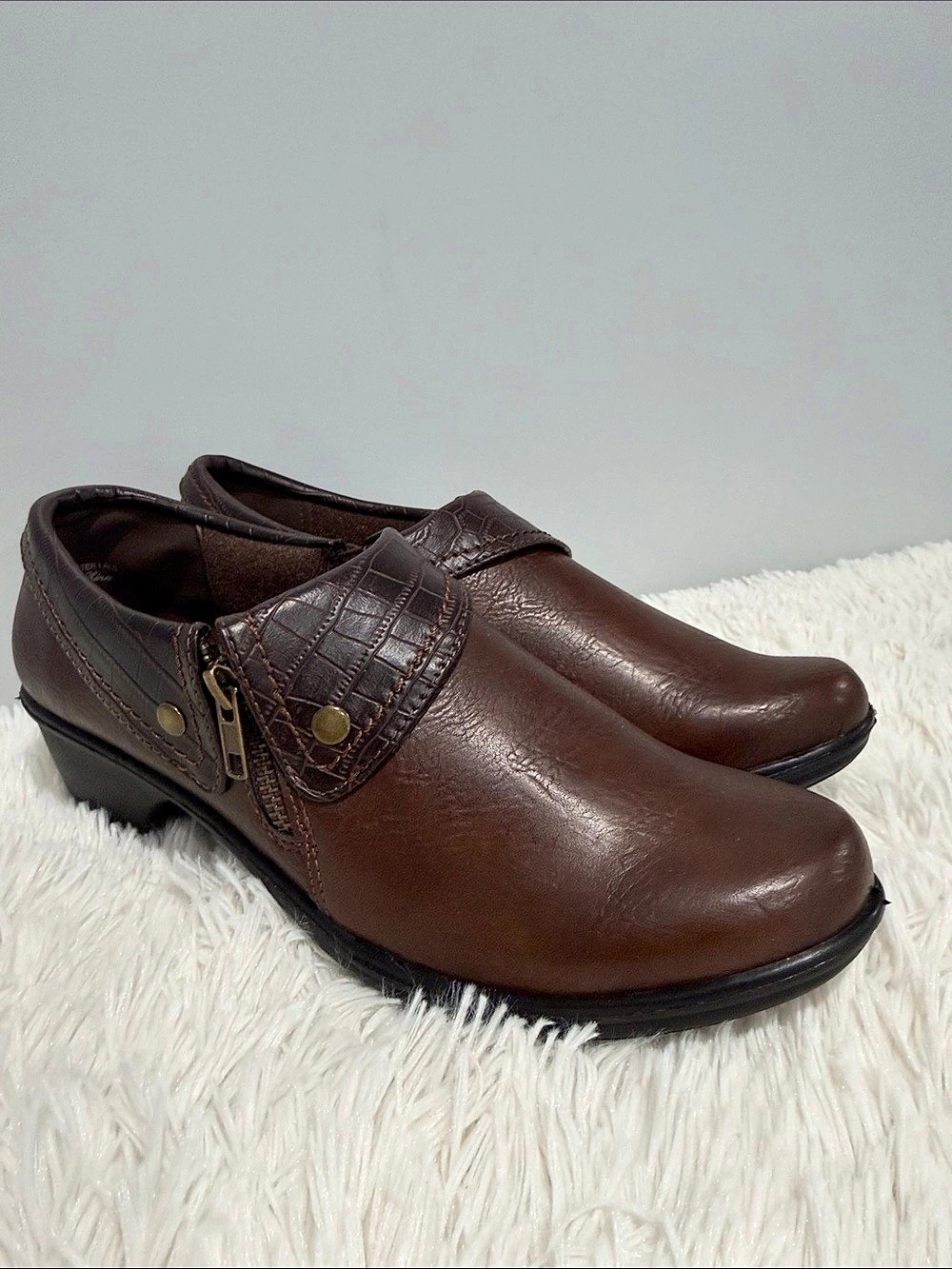 Easy Street Darcy Brown Zipper Booties